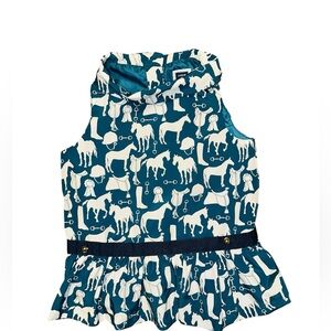 Janie & Jack Girls Horse Equestrian Peplum Top Blouse